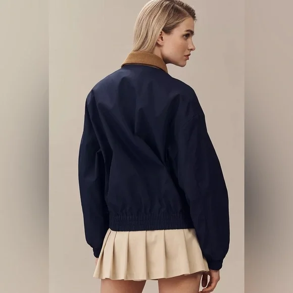 NWT Size L-Anthropologie The Rylie Bomber Jacket by Pilcro in Navy (NWT US$ 158) - Picture 4 of 16